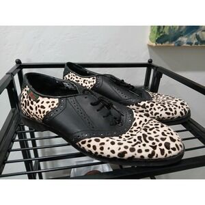 Bass Dalmatian Enfield Saddle Shoes Women's Size 8 Animal Print